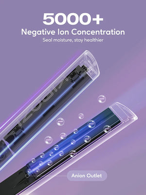 KIPOZI Hair Straighteners Flat Iron V5 PTC Titanium Plate Negative Ion 500W+, 2 in 1 Straightener and Curler , LED 9 temp level