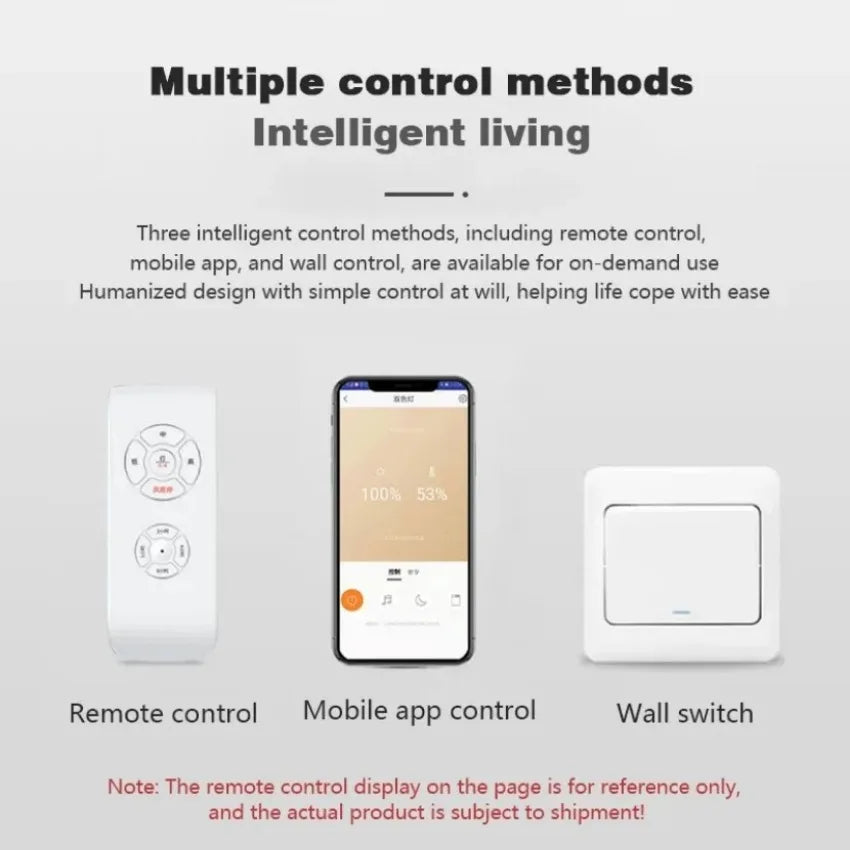 Circular LED Ceiling Fan Light Modern Intelligent Remote Control Light Living Room Bedroom Kitchen Dining Room Decoration Light - Stereotech