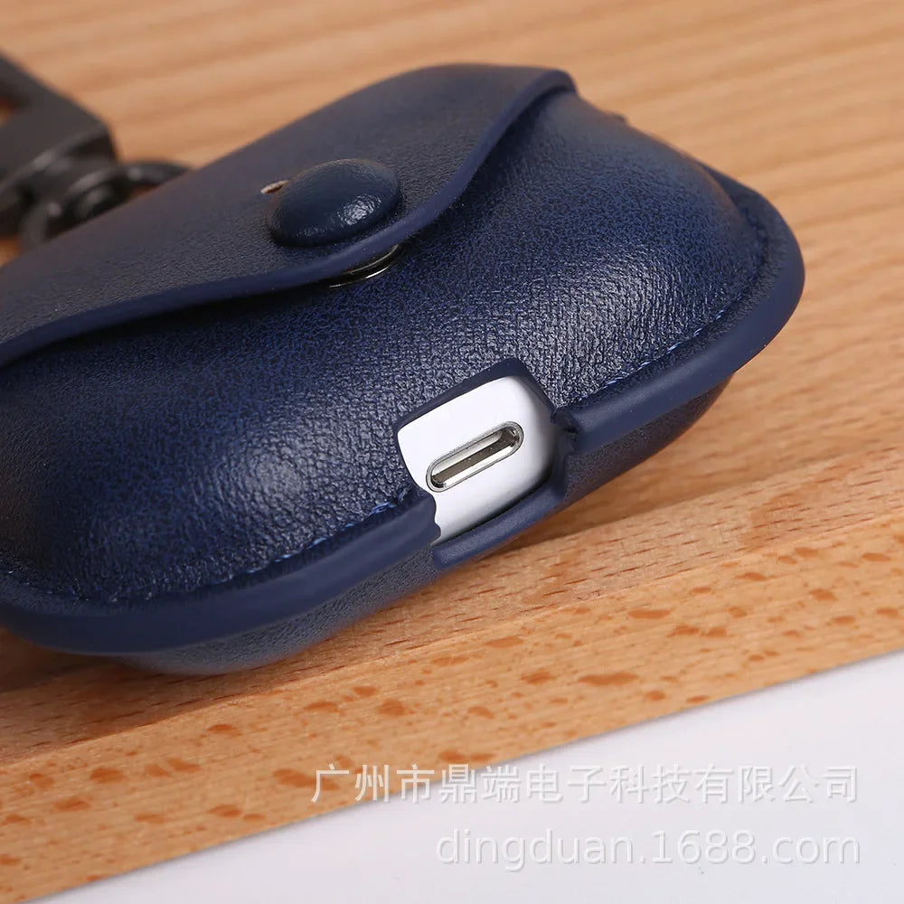 Soft Case For Apple Airpods Pro Accessories For iPhone AirPods 3 Case Key Luxury Leather Storage Bag Earphone Cover Keychain - Stereotech