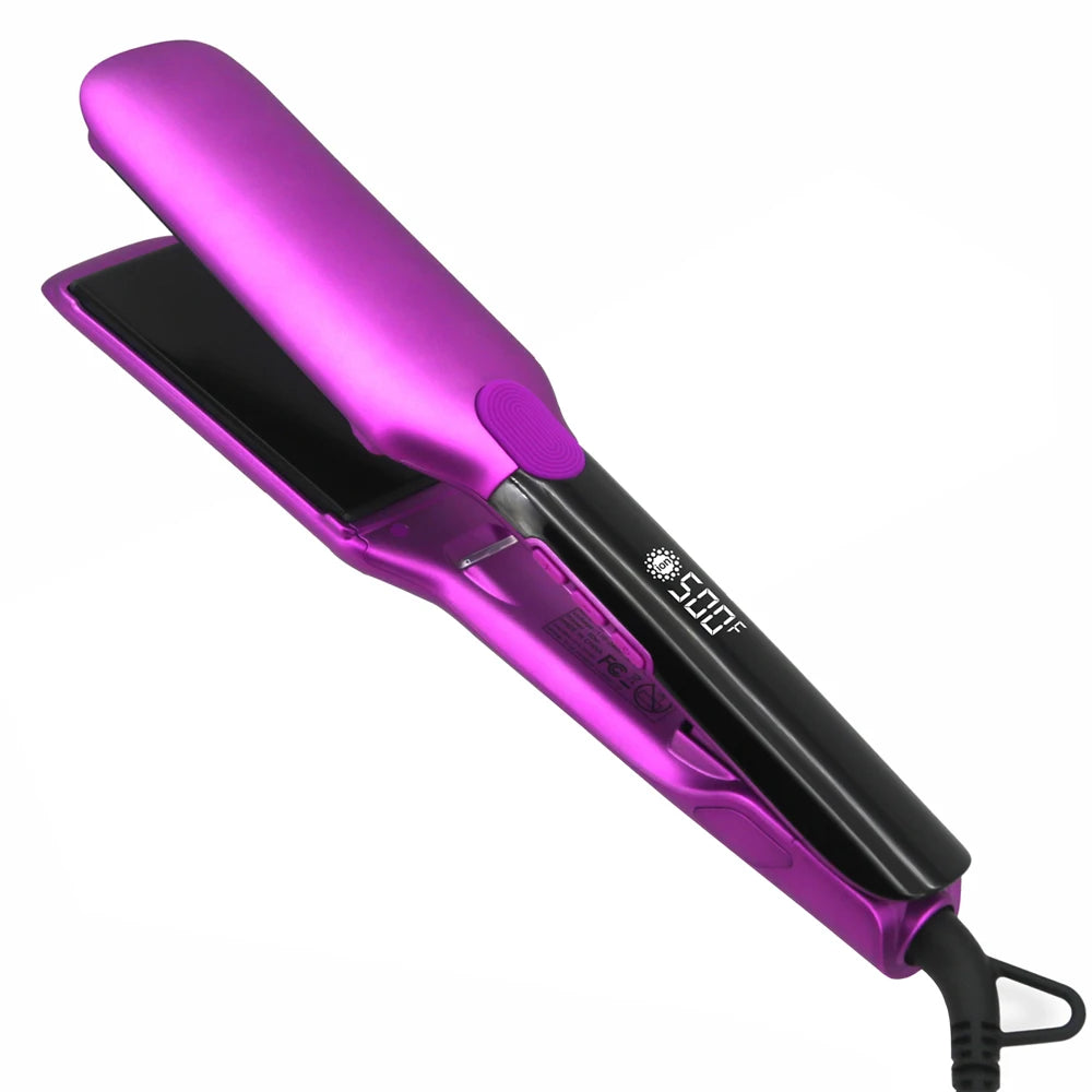 Professional Hair Straightener Keratin Treatment Wide Plate 500°F Hair Flat Irons For Frizzy Hair Recovers Damage 110-240V