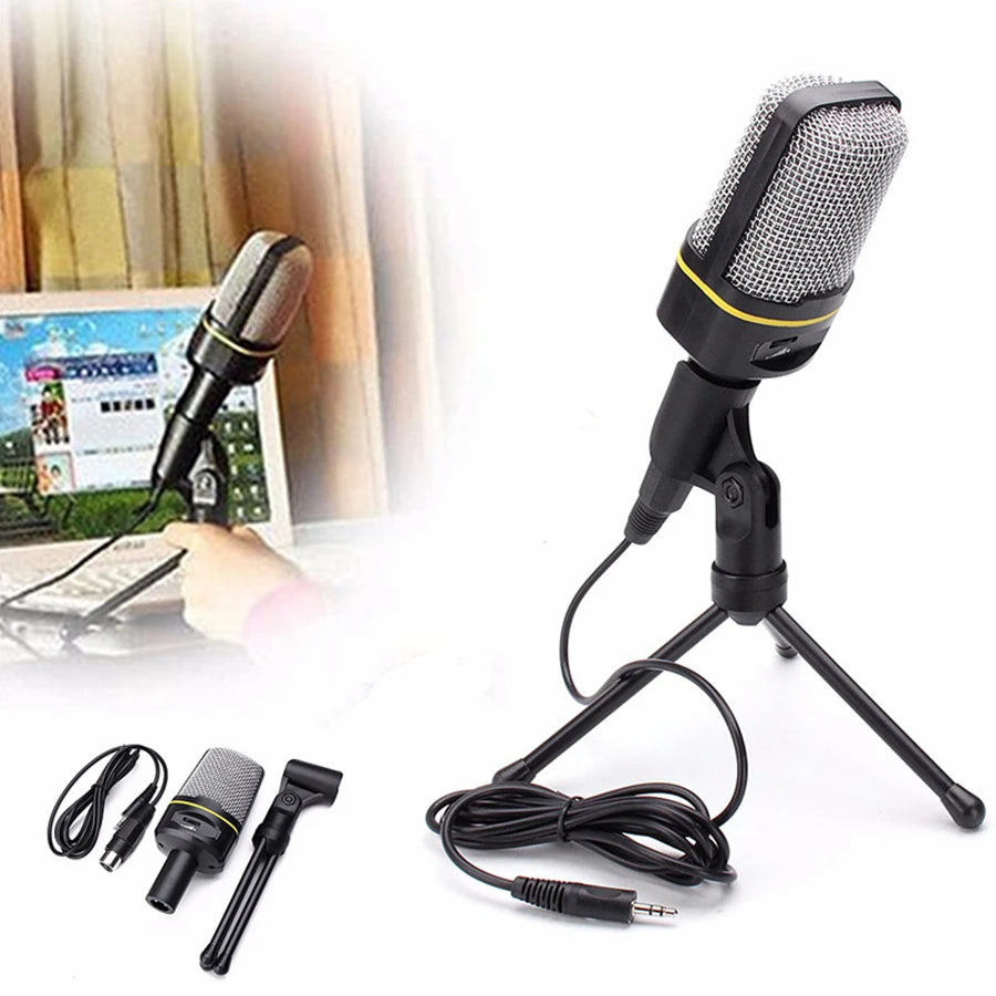 New Condenser Microphone Professional 3.5mm Wired Studio Capacitive Mic With Tripod Stand SF920 for PC Computer Recording