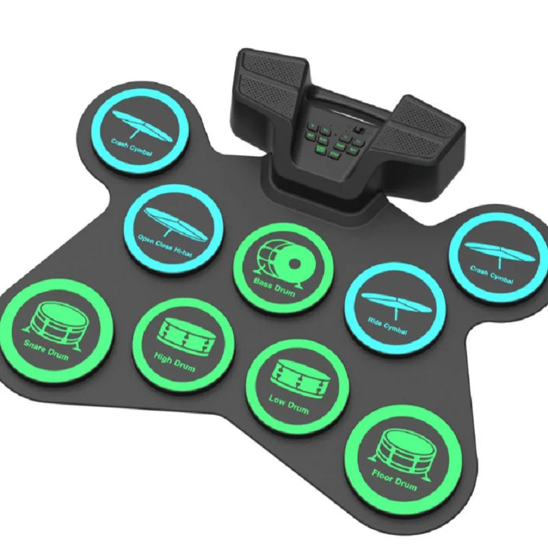 Hand-rolled Drum Kit with Horn, Portable Electronic Drum Kit