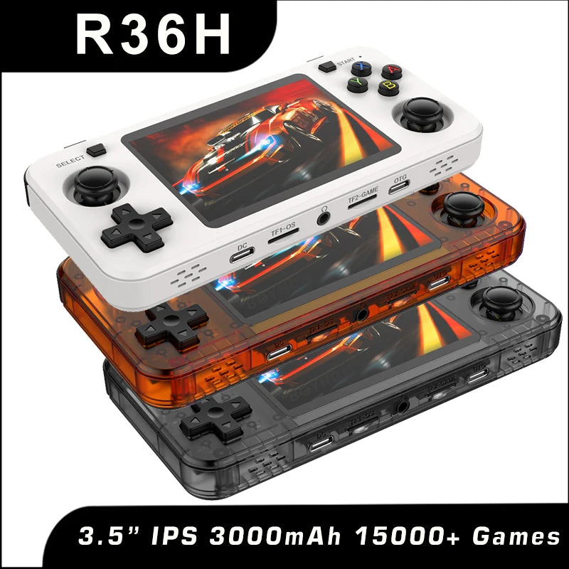 BOYHOM New R36H Retro Handheld Console Open-Source Linux System Classic Game Consoles 3.5 inch IPS Screen Portable Video Player