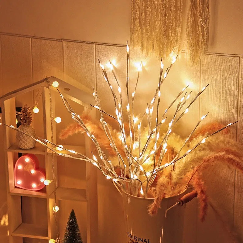 20 LED Twig Lighted Branch Vase Filler Tree Branch Light For Wedding Christmas New Year Valentine&#39;s Day Decor Lights Night Lamp