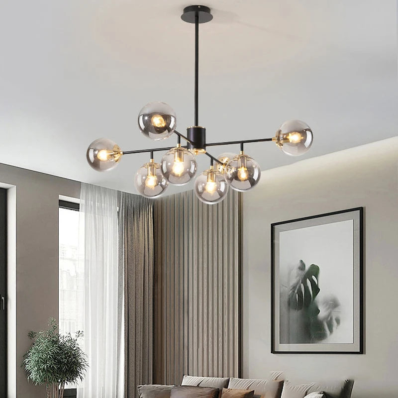 Modern Nordic Led Chandelier Pendant Lamp Living Room Kitchen Dining Room Bedroom Home Indoor Lighting Glass Ball Hanging Lights