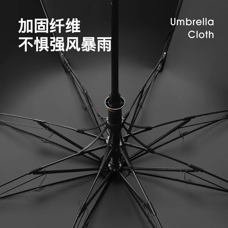 Two Fold Ring Buckle Hook Umbrella Large Size Reflective Strip Safety Umbrella Automatic Sunscreen UV Protection Women Sunshade