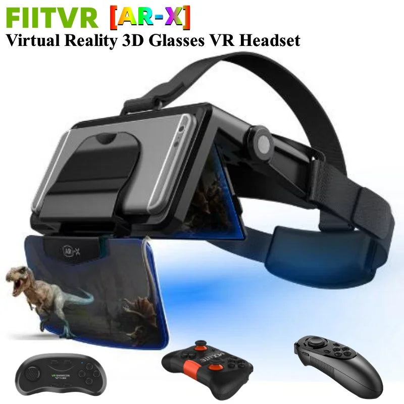 AR-X VR Glasses Virtual Reality 3D Glasses HD IMAX Game Cardboard VR Headset For 4.7-6.3&quot; Smartphone Foldable Enhanced VR Helmet