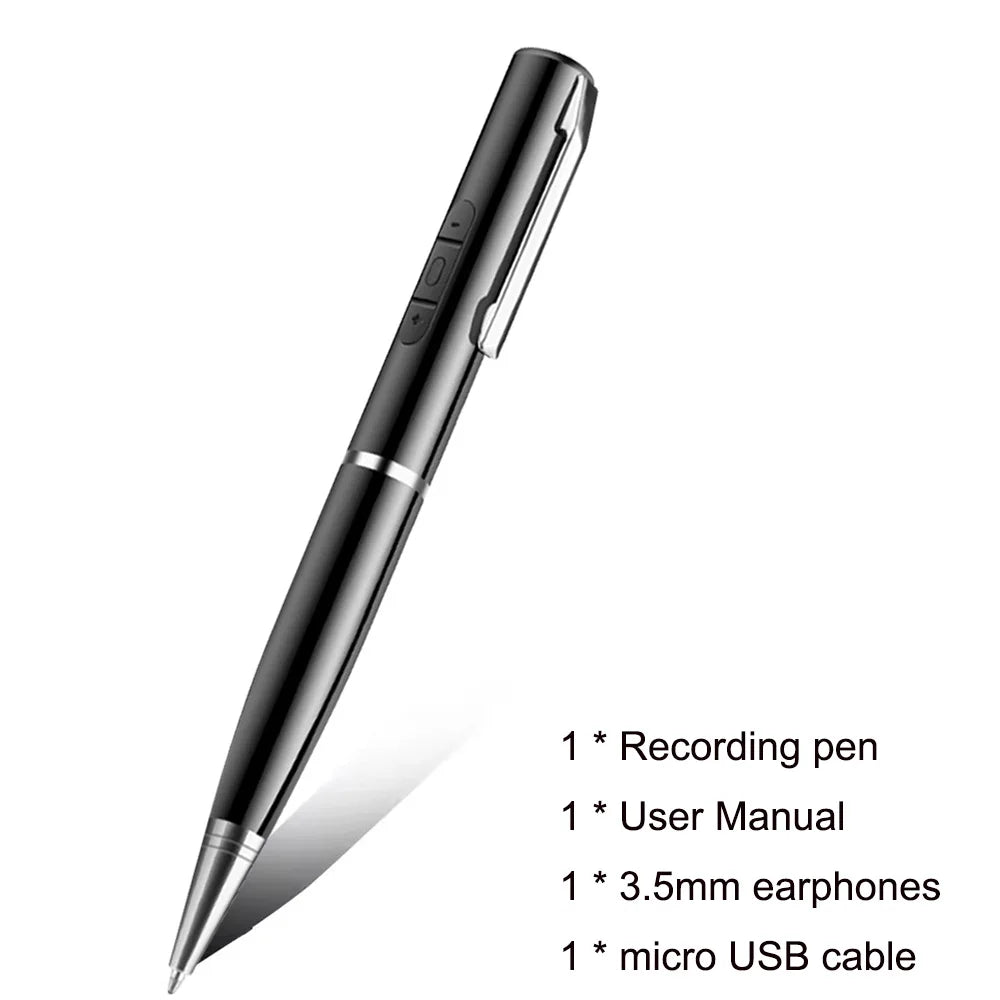 Digital Activated Pen 360 Sound Audio Activated Dictaphone Recording Device Voice Controlled Audio Recorder Pen for Meetings