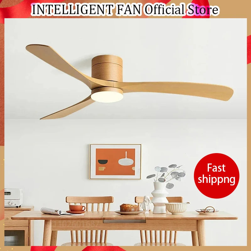46Inch Low Floor Ceiling Fan Light Modern Black ABS Blade DC Remote Control Led Fan Lights Restaurant The bedroom 110V 220V - Stereotech