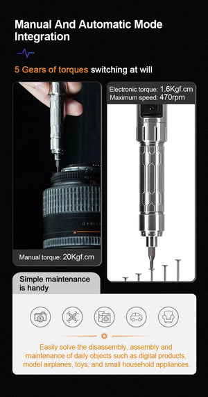 MINIWARE ES15S Screwdriver intelligent Motion Control USB Chargeable Cordless 24 Tips For iPhone Laptop MACBOOK Notwbook
