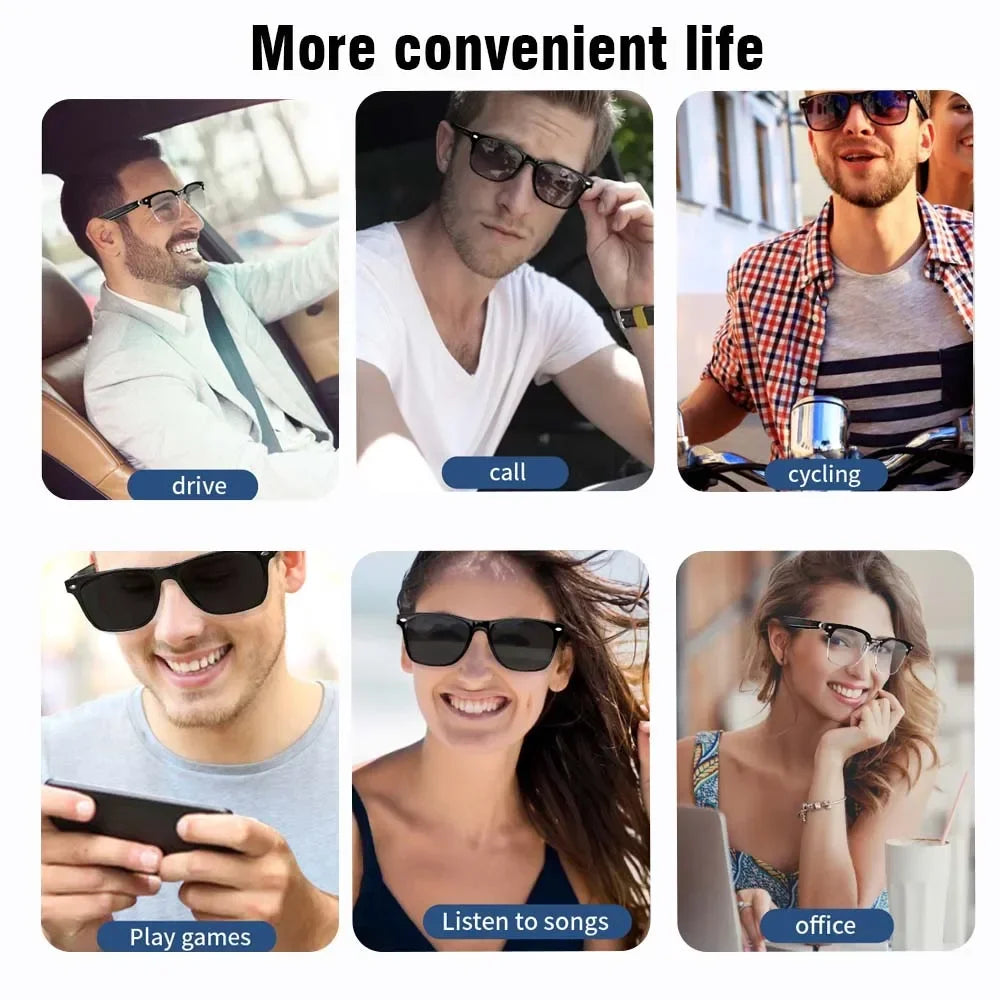 Camera Smart Glasses Blue Light Filtering Polarized Sunglass Lenses  Audio Built-in Mic &amp; Speakers Touch &amp; Voice Assistant Music