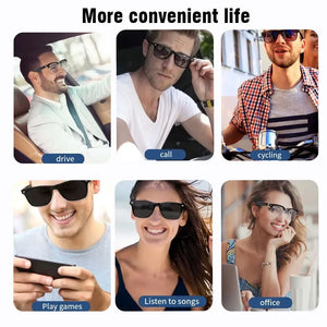 Camera Smart Glasses Blue Light Filtering Polarized Sunglass Lenses  Audio Built-in Mic & Speakers Touch & Voice Assistant Music