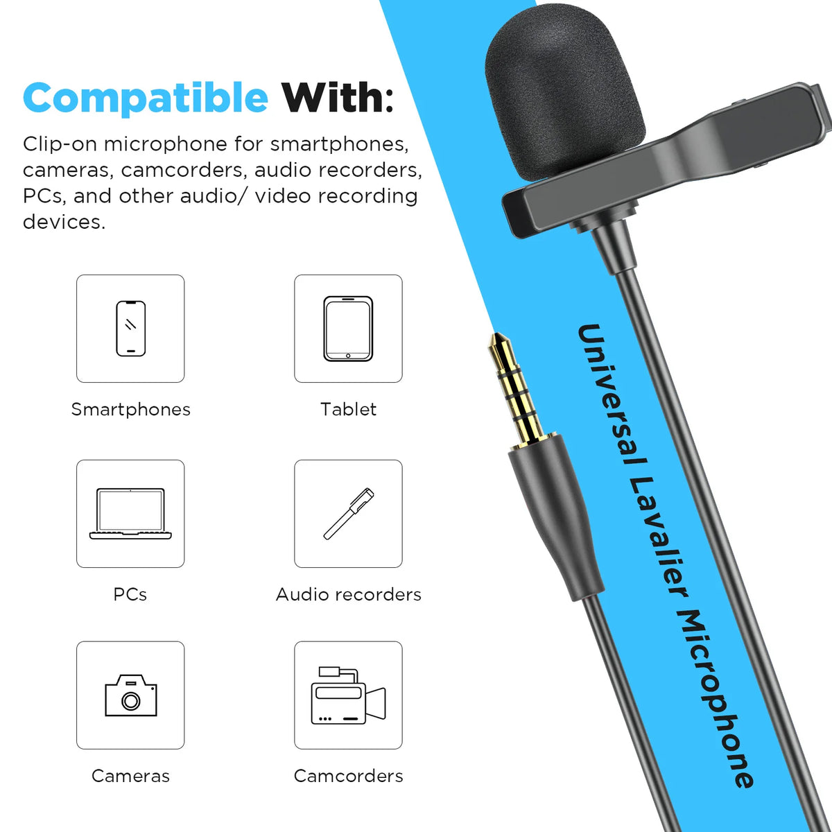 BOYA BY-M1S 3.5mm TRRS Condenser Lavalier Lapel Microphone for Smartphone PC Camera Recording Youtube Live Streaming 6M Cable