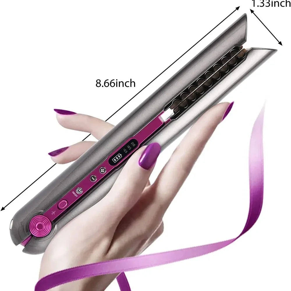 Portable Hair Straightener with Charging Base Wireless Straightening Iron Floading Plate and Comb PTC Hair Straightening Device - Stereotech