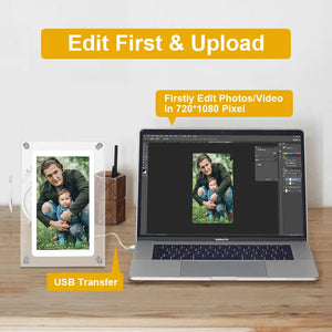 Cut Gift Acrylic Digitial Photo Frame video frame 5 inch IPS Screen 1000amh Battery 2G Memory support video picture play