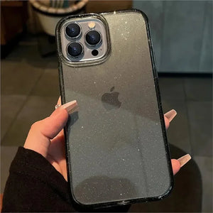 New Luxury Bling Glitter Clear Case For iPhone 15 14 13 12 11 Pro Max Mini X XR XS Shockproof TPU Transparent Soft Cover