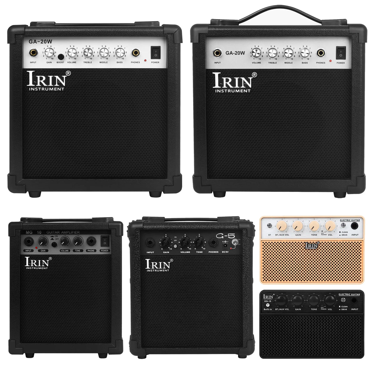 IRIN GA-20W Electric Guitar Speaker Bass Guitar Amplifier 4/5 Tuning 20W AMP Amplifier Loudspeaker Guitar Accessories &amp; Parts