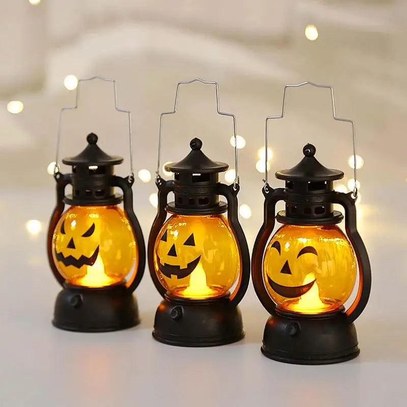 2024 New Halloween LED Retro Pumpkin Lantern Battery Operated Flickering Pumpkin Lanterns For Garden Landscape Decoration