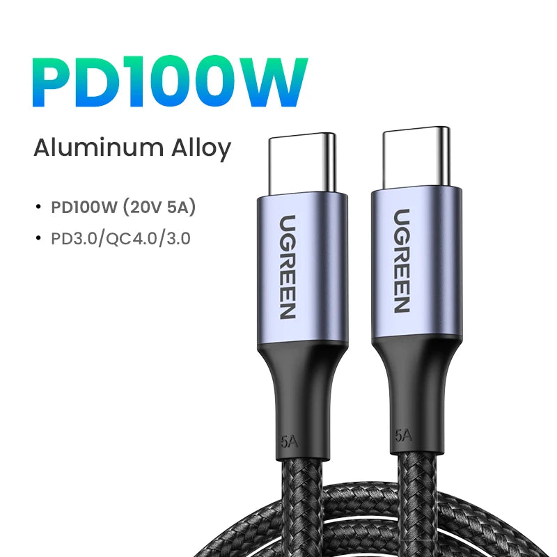 【New-in Sale】UGREEN USB C Cable 100W Type C to Type C for MacBook Samsung PD100W USB Type C Fast Charging Cable Cord QC4.0 USB C
