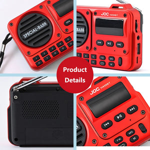 Portable Radio FM Rechargeable Bluetooth Speakers With FM Radio Receiver Support Earphone USB TF Card MP3 Player Speaker Radios