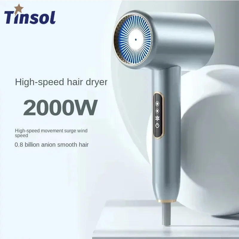 2000W Hair Dryer Professional Negative Ion Low Noise Blow Dryer Electric High Speed Powerful Adjustable Salon Household Dryer - Stereotech