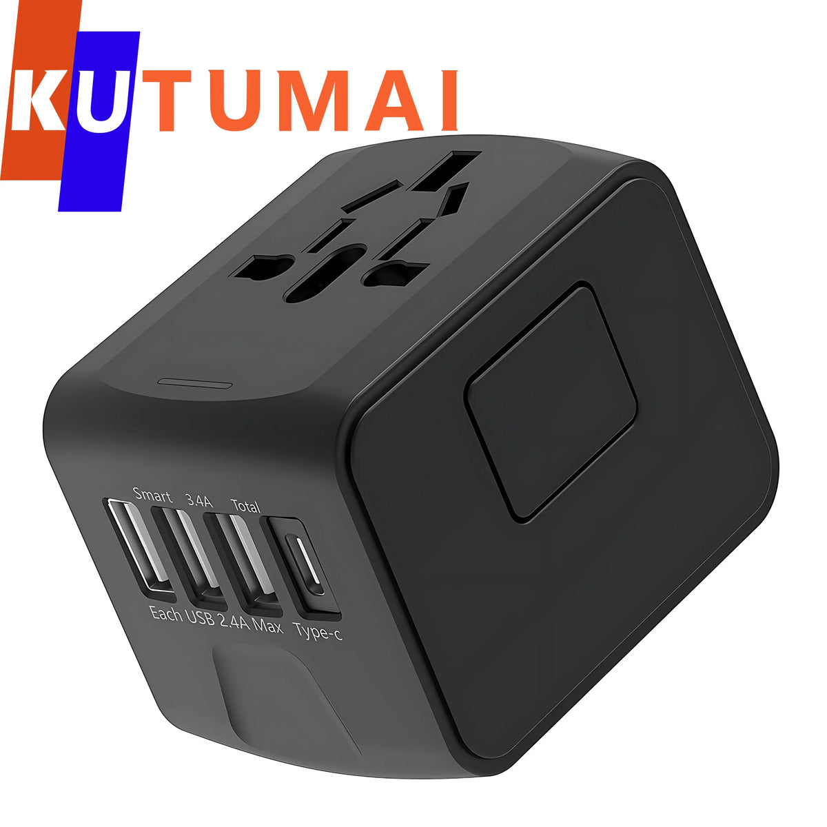 International Travel Adapter Multiple Plugs All in One Power Strip With 3USB 1Type C Ports Fast Charging EU UK US AU For Travel