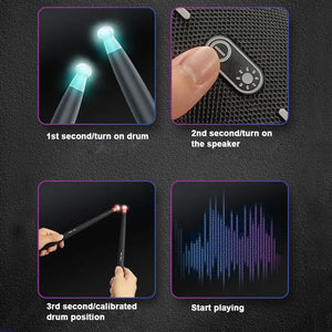 Portable Air Electronic Drum Somatosensory Drum Kit with Drumsticks Bluetooth Electric Air Drum Set for Kids Adults Beginners