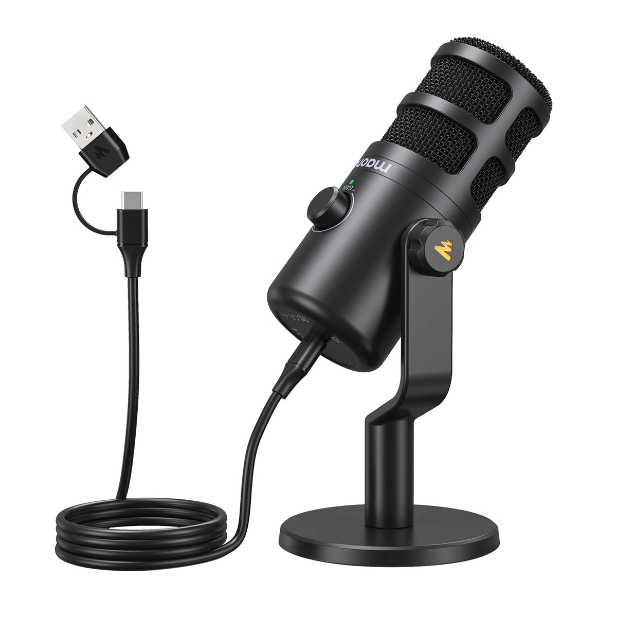 MAONO PD100U Dynamic USB Microphone With Type-c Connector For Phone Compute Metall Mic For Recording Streaming Gaming - Stereotech