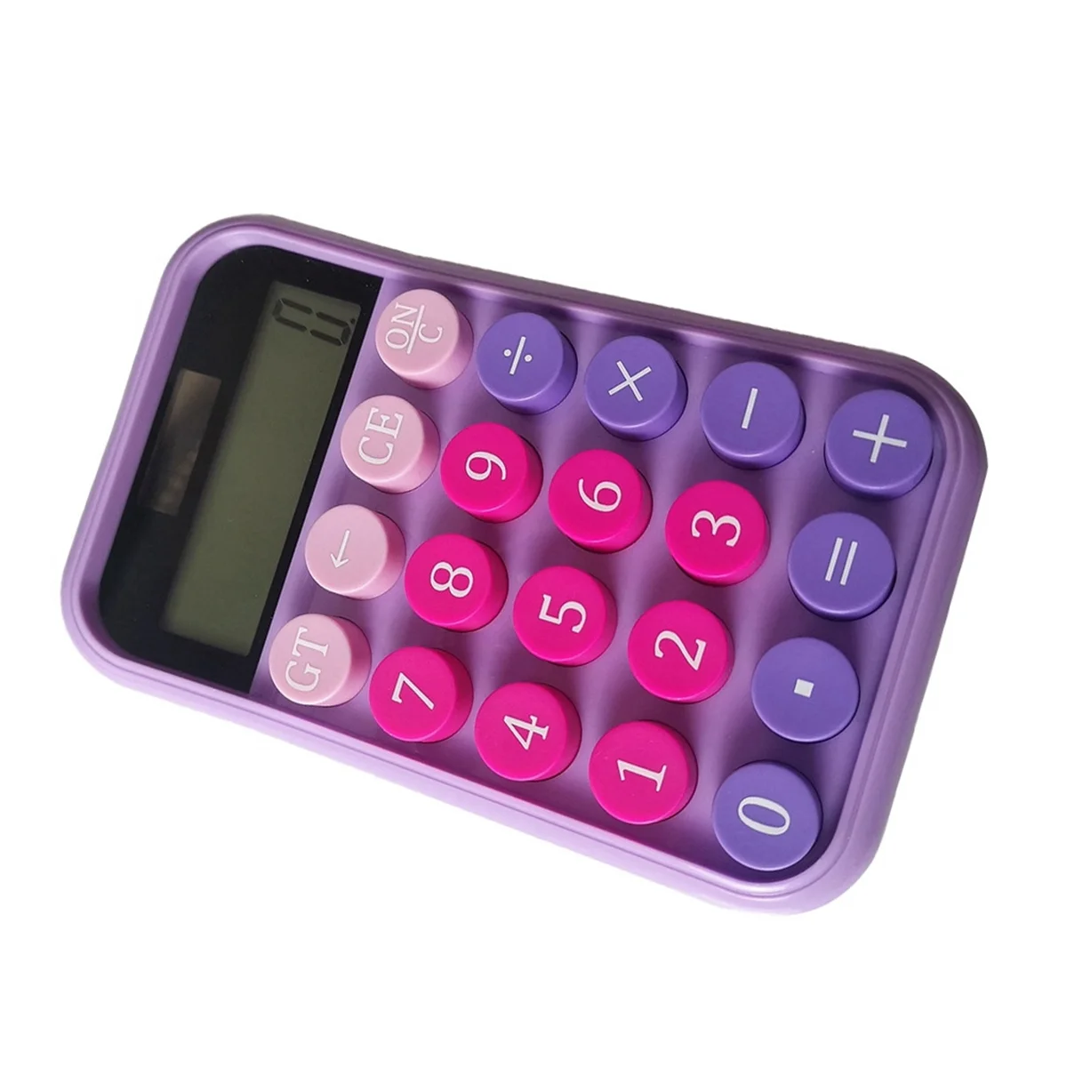 Mechanical Switch Calculator LCD Display Purple Calculator Big Buttons Mechanical Calculator - Stereotech