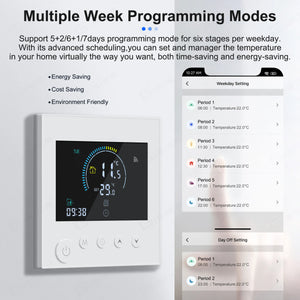 GIRIER Smart WiFi Thermostat for Electric Heating Water/Gas Boiler Programmable Temperature Controller Works Alexa Hey Google
