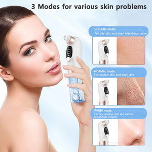 Blackhead Remover Pore Vacuum Face Cleaner Electric Pimple Acne Black Head Removal USB Rechargeable Water Cycle Black Dot Remove - Stereotech