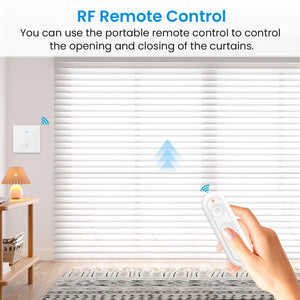 QCSMART Sunshade Curtain Blinds Switch Backlight RF & WiFi Remote Control Tuya Smart Life App Google Home Alexa Echo