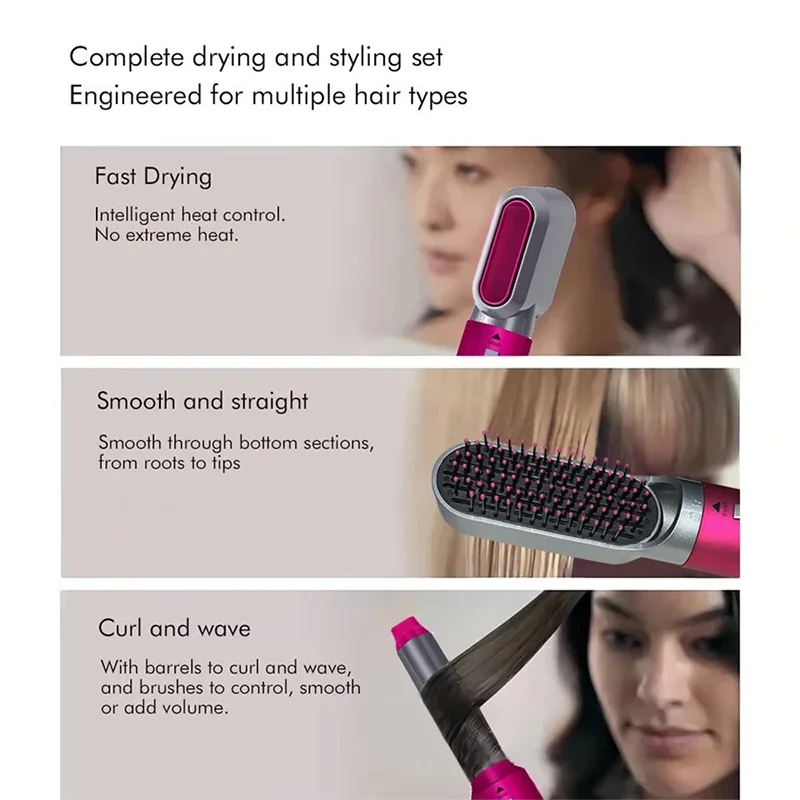 New 5 In 1 Hair Dryer Professional High-Speed Curling lron Hot Air Comb Set For Dyson Airwrap Straightener Styling Tool