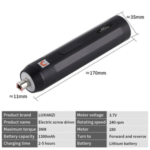 LUXIANZI Cordless Electric Screwdriver Set Power Tool Household Combination Rechargeable Battery Mini Drill Magnetic Bit