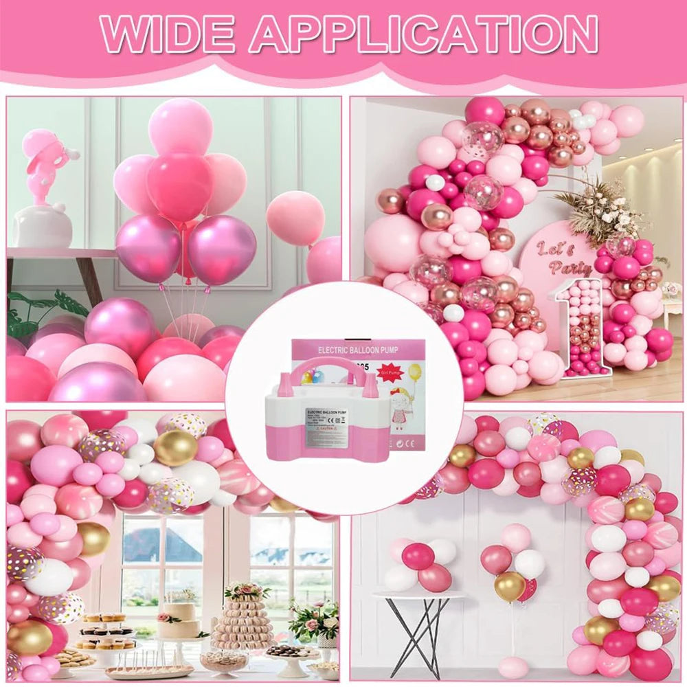 Electric Balloon Pump High Voltage Double-Hole AC Portable Air Balloon Pump Inflator Blowing Machine for Wedding Birthday Party