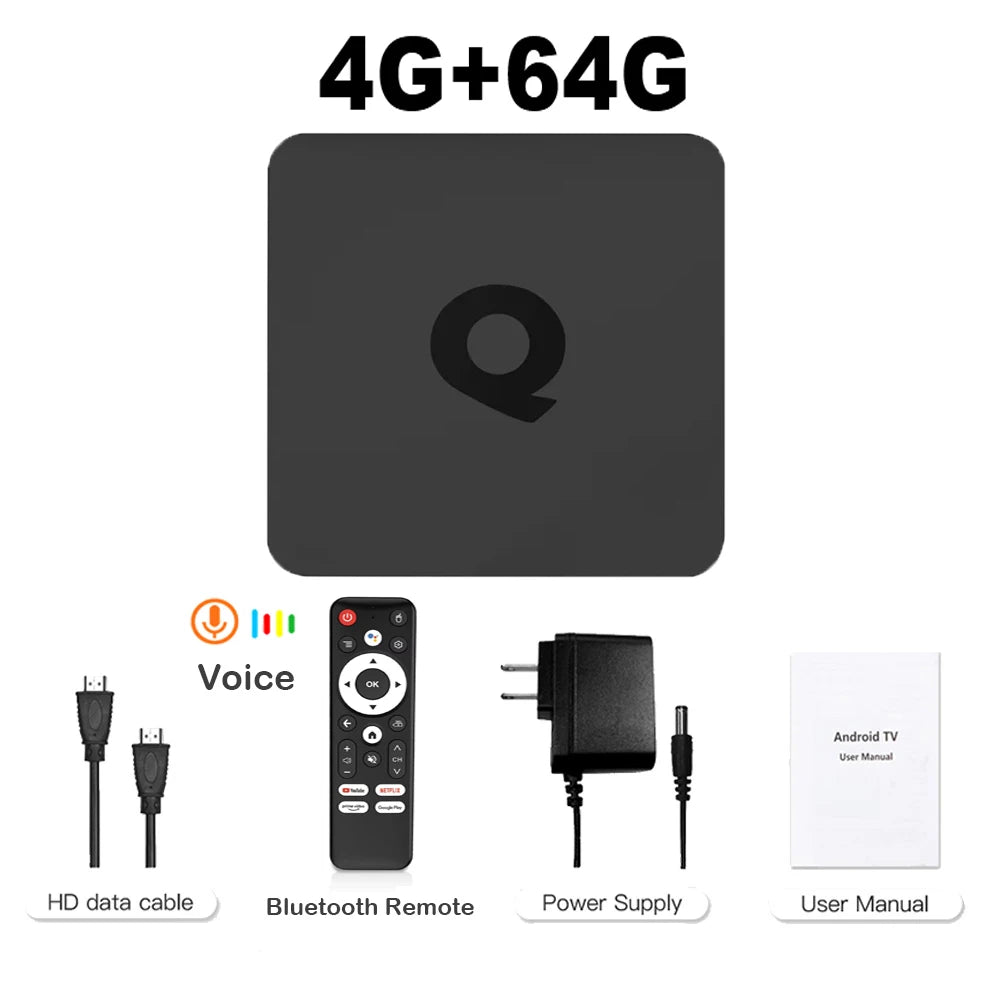 Android 14 TV Box Q1 ATV Quad Core H313 Dual Wifi 2.4G&amp;5G BT 8K Video Set Top Box Ram 4GB 8GB Rom 64GB 128GB Audio Midea Player
