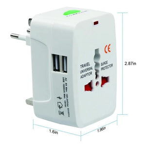 Universal 1A 2.1A Dual USB travel Adapter plug EU US AU UK Multifunction Convert Plug Adaptor Fused 2 USB Charger White Black