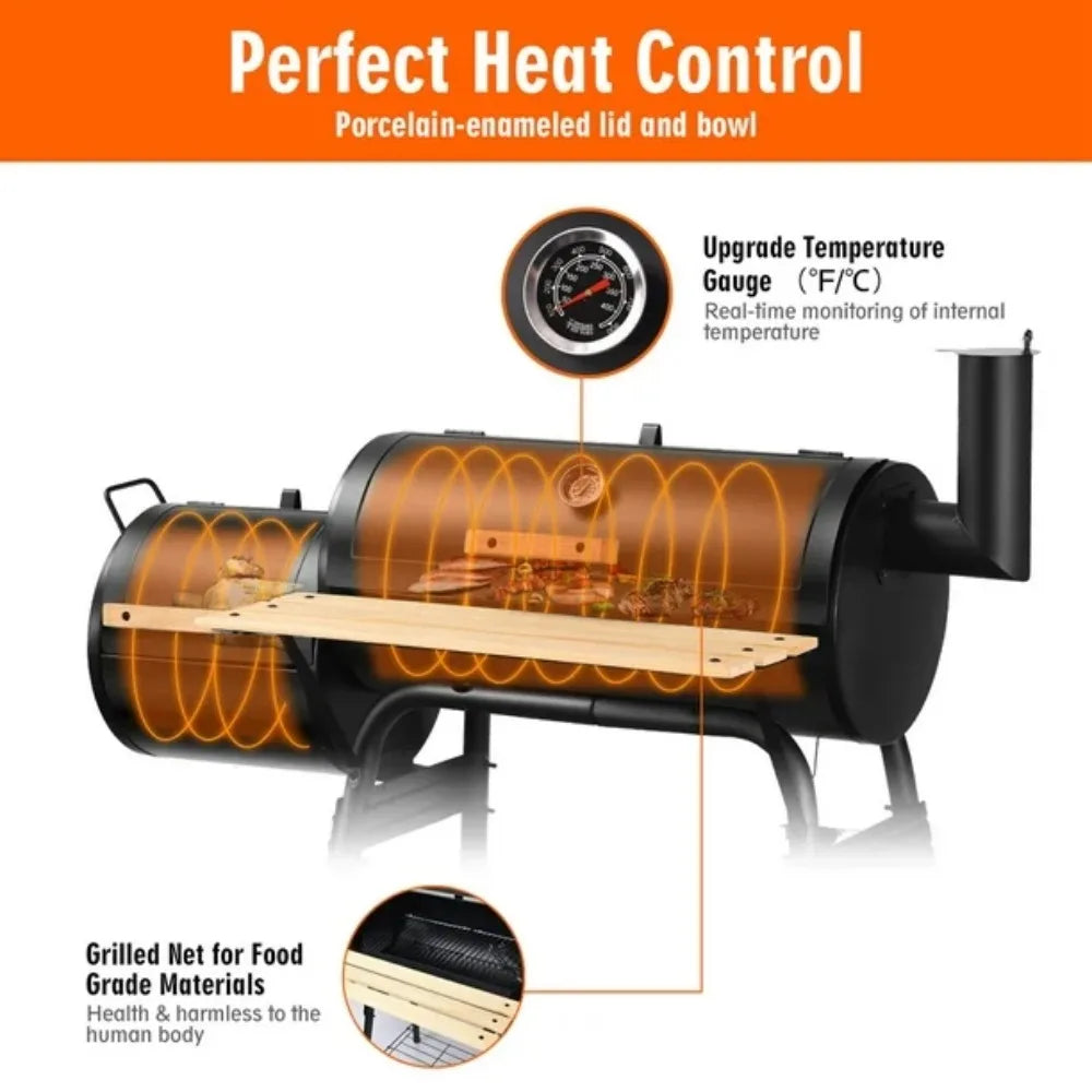 Outdoor BBQ Grill Charcoal Barbecue Pit Patio Backyard Cooker Smoker Camping Furnace Electric Grills Brazier Garden Supplies Bar - Stereotech