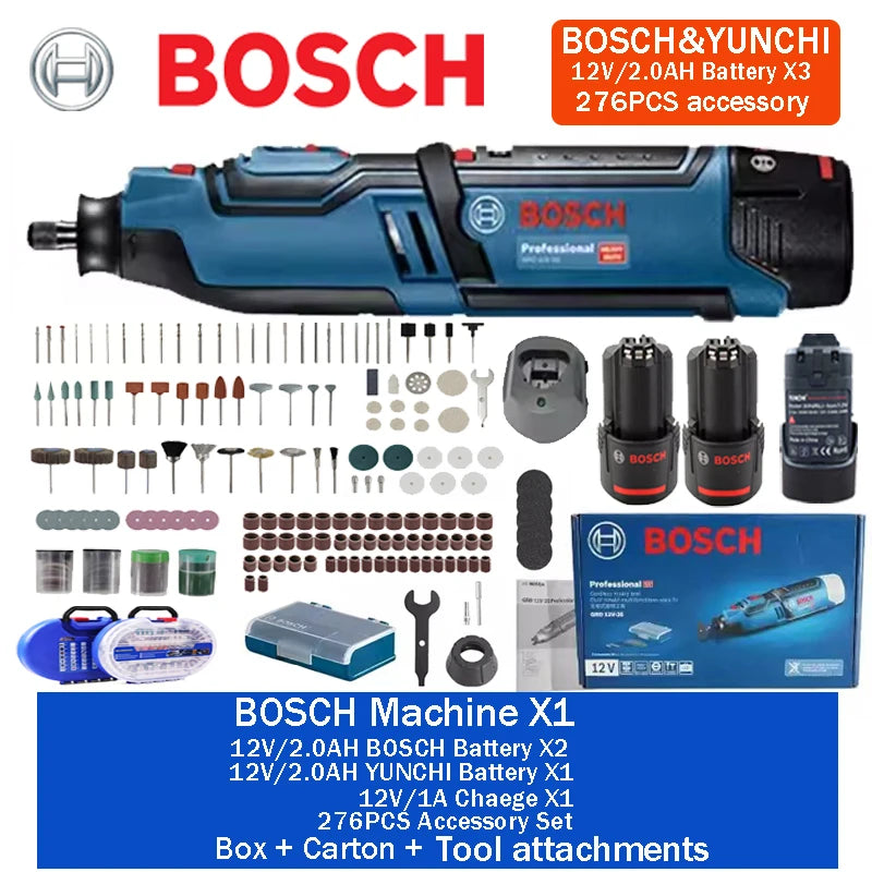 Bosch GRO 12V-35 Wireless Rotary Tool 12V 2.0Ah 3.0Ah Li-Battery Mini Electric Grinder Polishing Cutting Machine Electric Drill