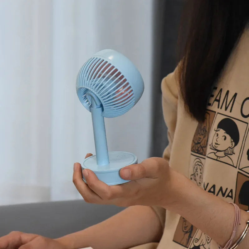 Desktop Mini Fan Cartoon Three Speed Headup Usb Charging Plastic Small Fans Strong Endurance Lithium Battery Cooling Appliances - Stereotech