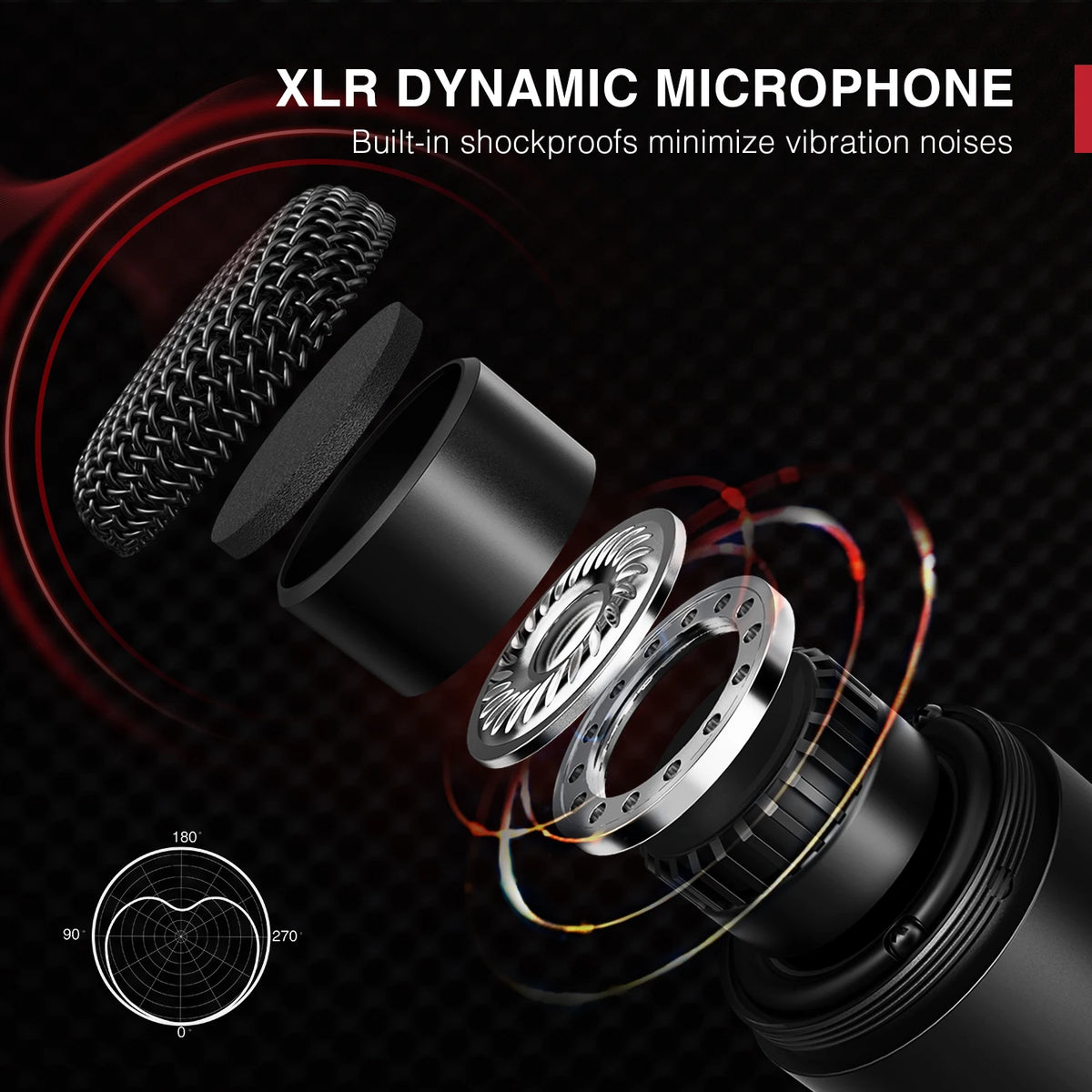 FIFINE XLR Dynamic Microphone,Vocal Podcast Mic with Cardioid Pattern, Metal Mic for Streaming/Dubbing/Video Recording,K669D - Stereotech