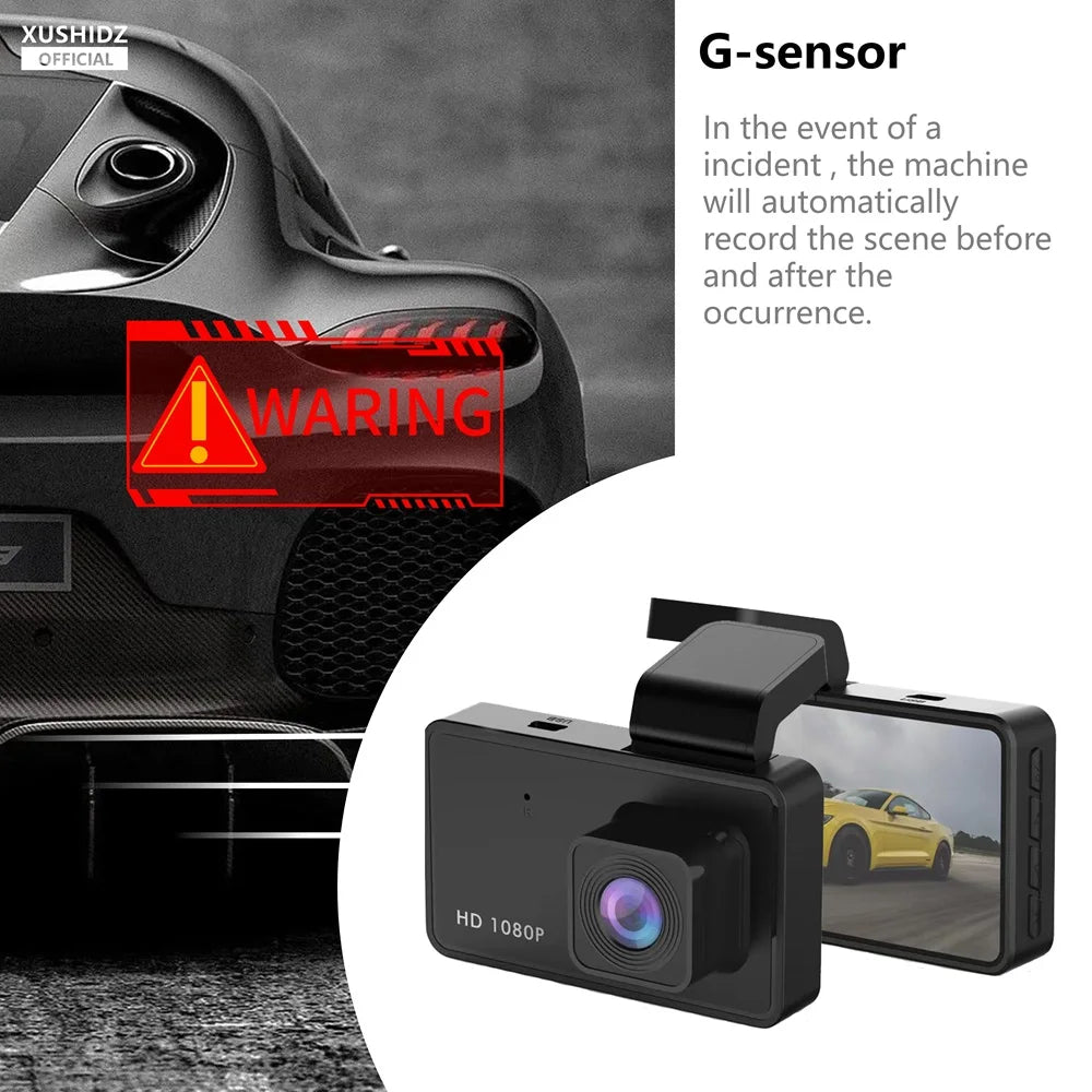 XUSHIDZ Q10PRO 1080P Dash Cam Night Vision Car DVR Vehicle Recorder Camera G-sensor HDR DVR  Loop Recording Dashcam Dual-Channel