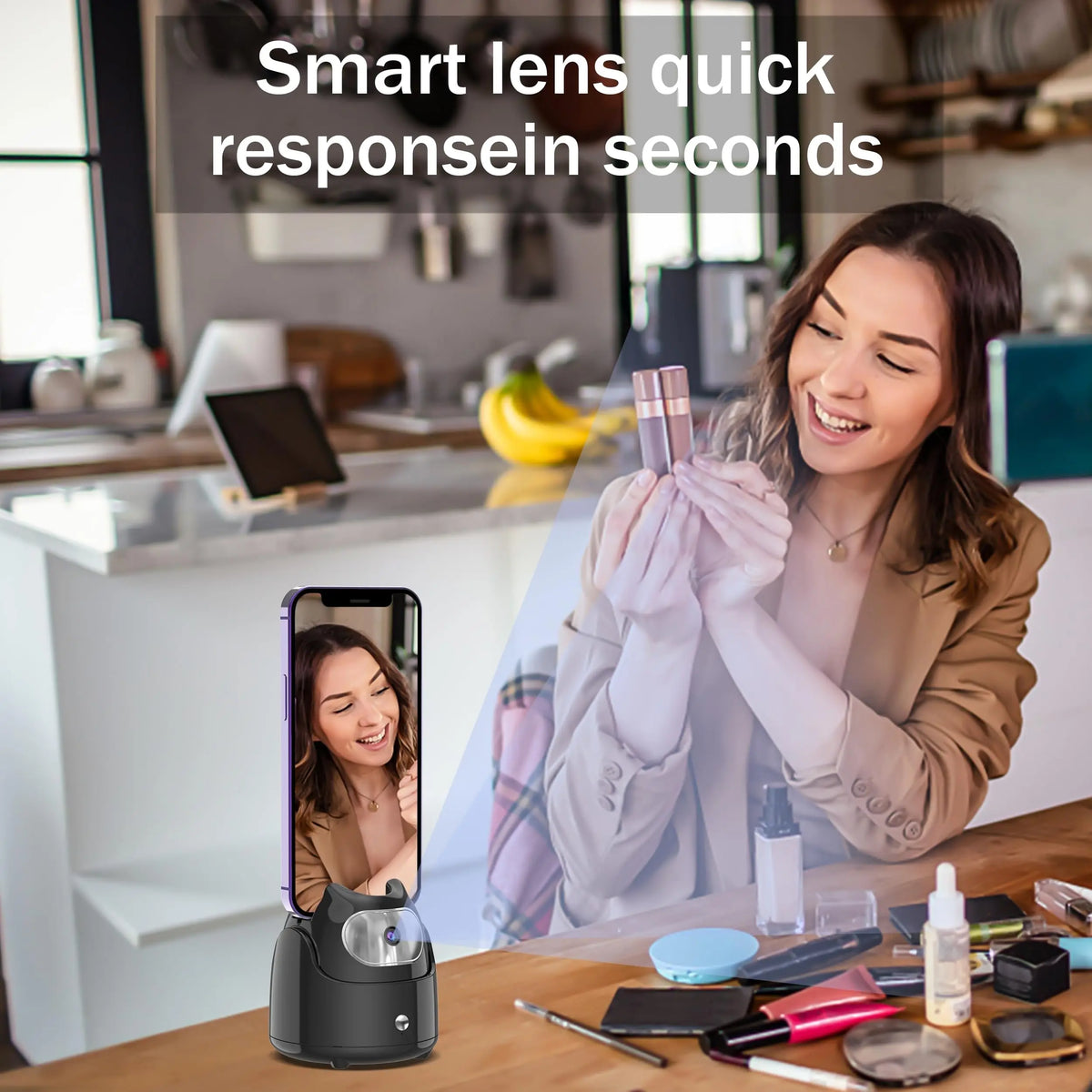 Auto Face Tracking Tripod 360° Rotation Auto Tracking Phone Holder,  Phone Camera Mount Gimbal Stabilizer for Live Vlog Tiktok - Stereotech