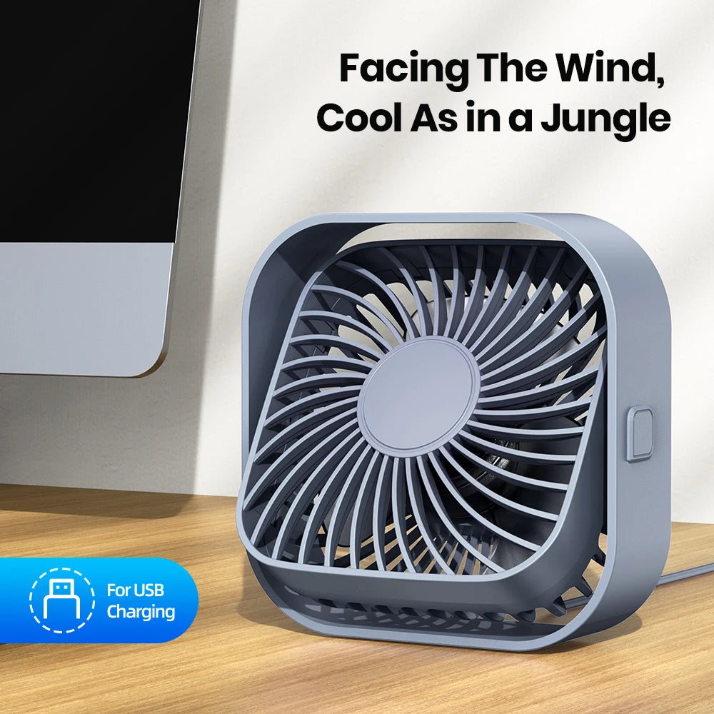 360°Rotatable Standing Portable Fan USB Desk Fan - Stereotech