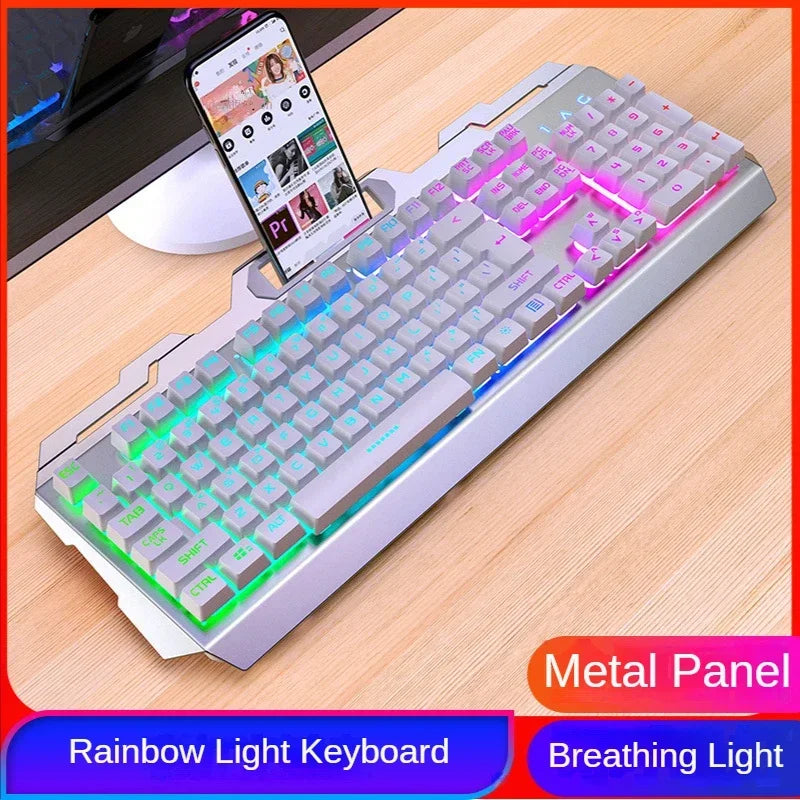 GX2 Wired Combo 104 Keys LED Light Changeable Waterproof RGB Backlit Gaming Mechanical Keyboard And Mouse Set for Desktop Laptop