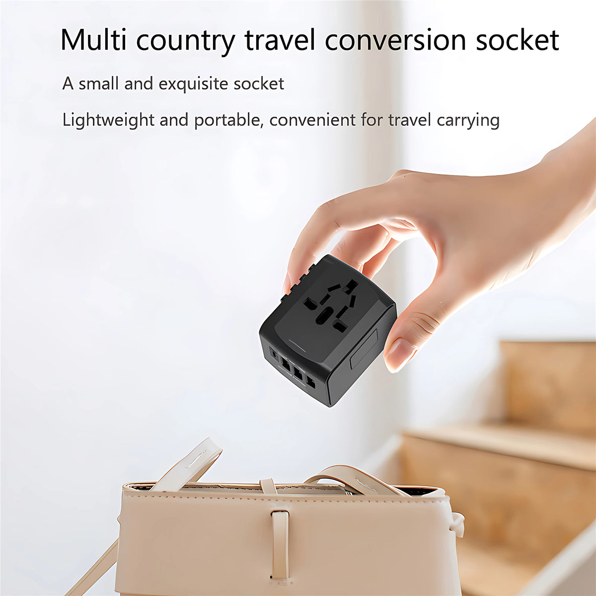 International Travel Adapter Multiple Plugs All in One Power Strip With 3USB 1Type C Ports Fast Charging EU UK US AU For Travel
