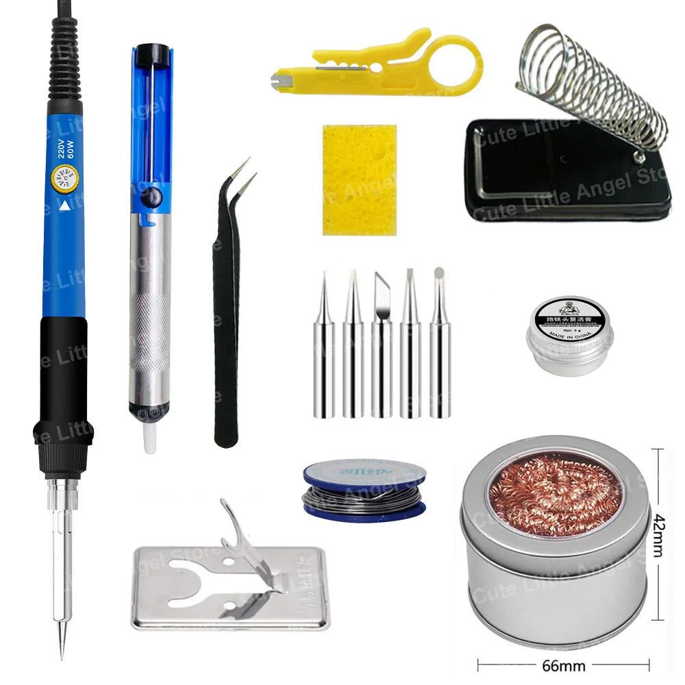 60W Electric Soldering Iron LCD Digital Display Adjustable Temperature Welding Repair Tools 220V / 110V Solder Wire Tips