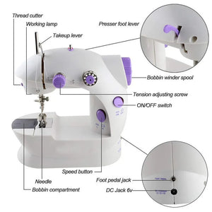 Multifunctional Sewing Machine Electric Portable Desktop Mini Sewing Machine Home Straight Line Cutter Automatic Winding Mending