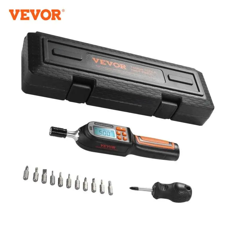 VEVOR 1/4&quot; Digital Torque Screwdriver Drive Screwdriver Torque Wrench with Bits &amp; Case Electrician Torque Screwdriver with LCD
