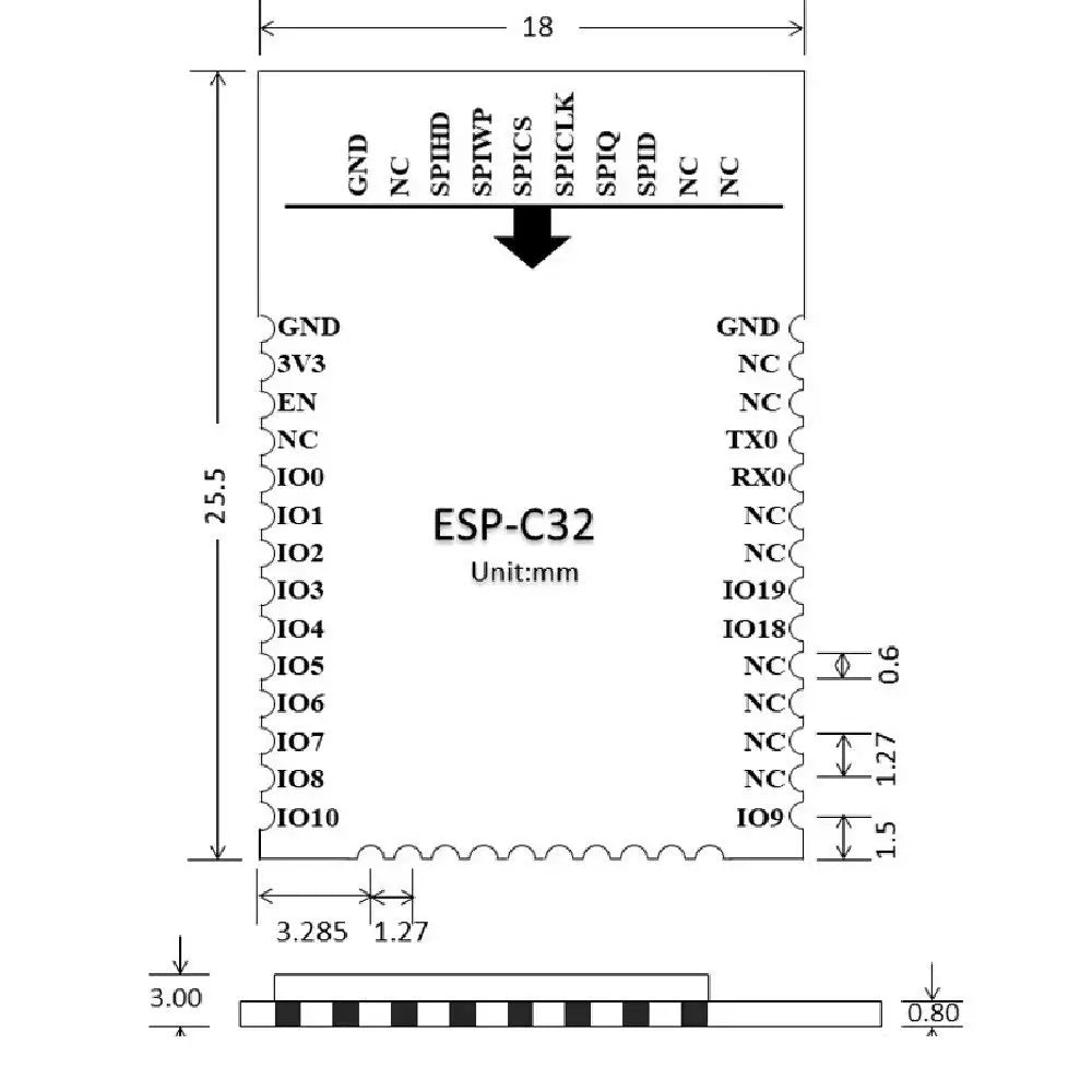 ESP32-C3-C32 WiFi&amp;Bluetooth Espressif C3 compatible with ESP32-C3-32S